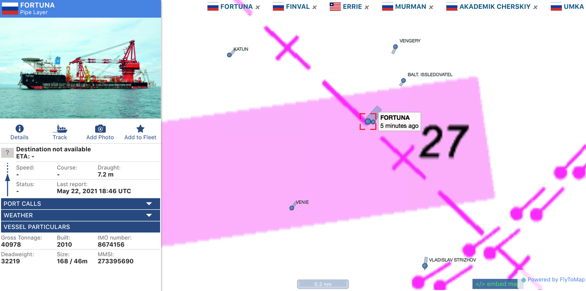 Иллюстрация 4 к статье: Фортуна пересекла ИЭЗ Германии, датский участок завершен
