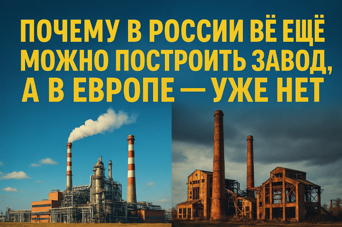 Почему в России всё ещё можно построить завод, а в Европе — уже нет?