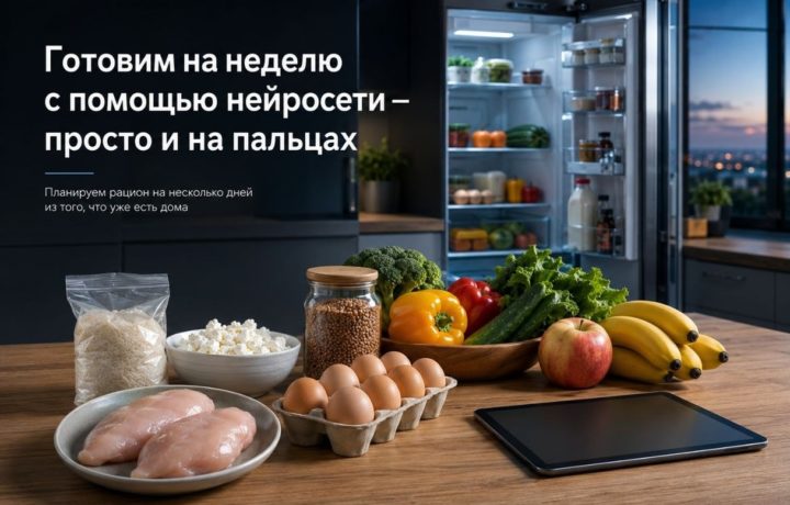 Готовим на неделю с помощью нейросети — просто и на пальцах