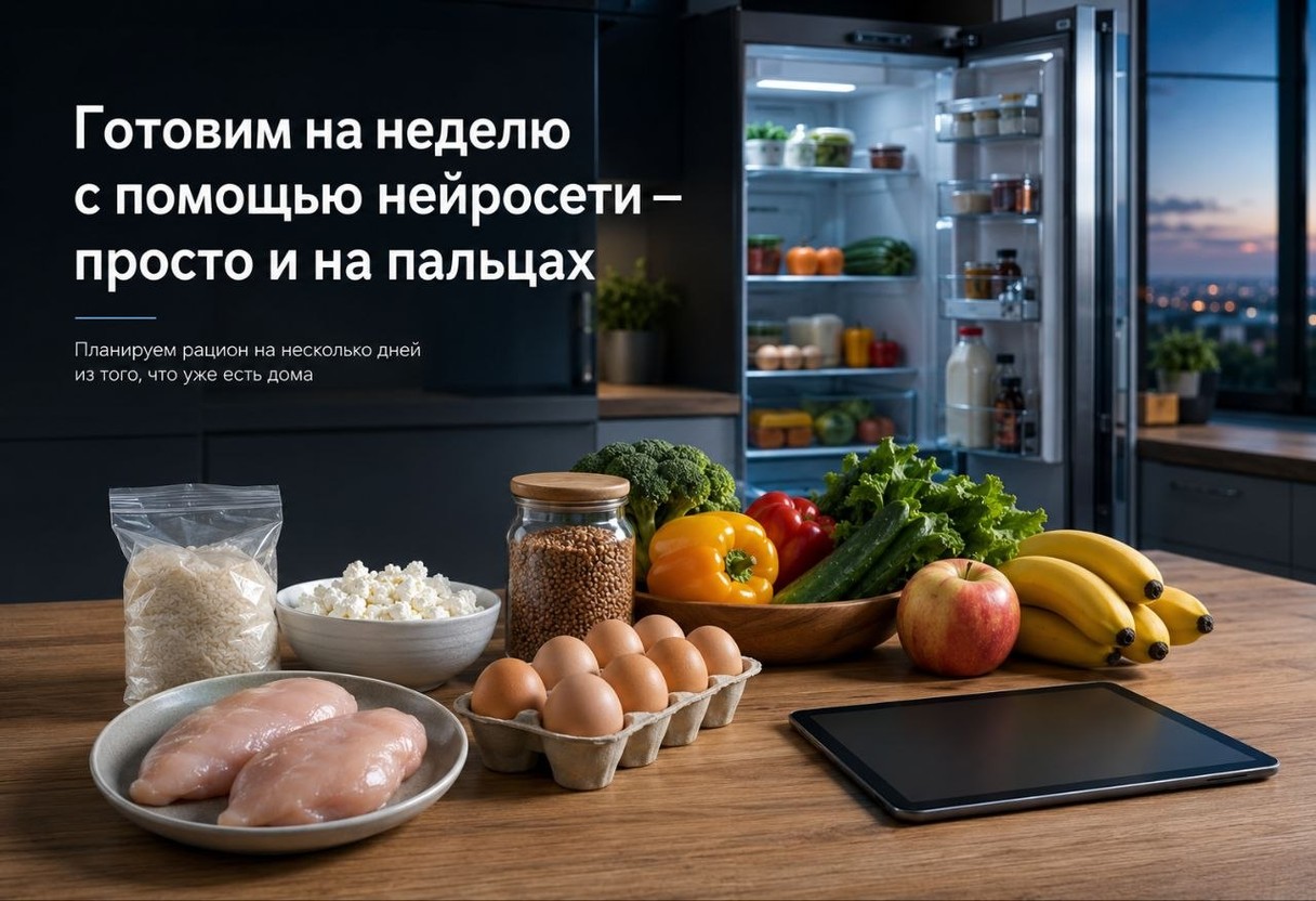 Готовим на неделю с помощью нейросети — просто и на пальцах