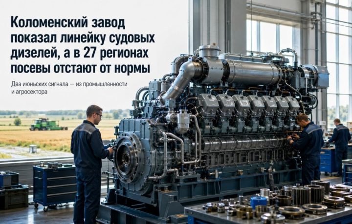 Коломенский завод показал линейку судовых дизелей, а в 27 регионах посевы отстают от нормы