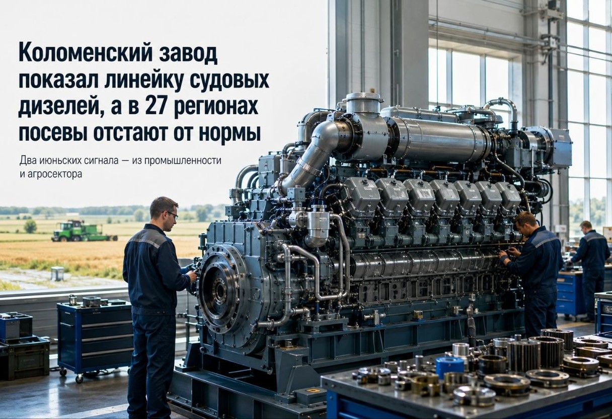 Коломенский завод показал линейку судовых дизелей, а в 27 регионах посевы отстают от нормы