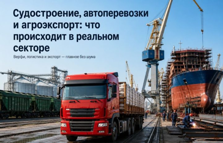 Судостроение, автоперевозки и агроэкспорт: что происходит в реальном секторе