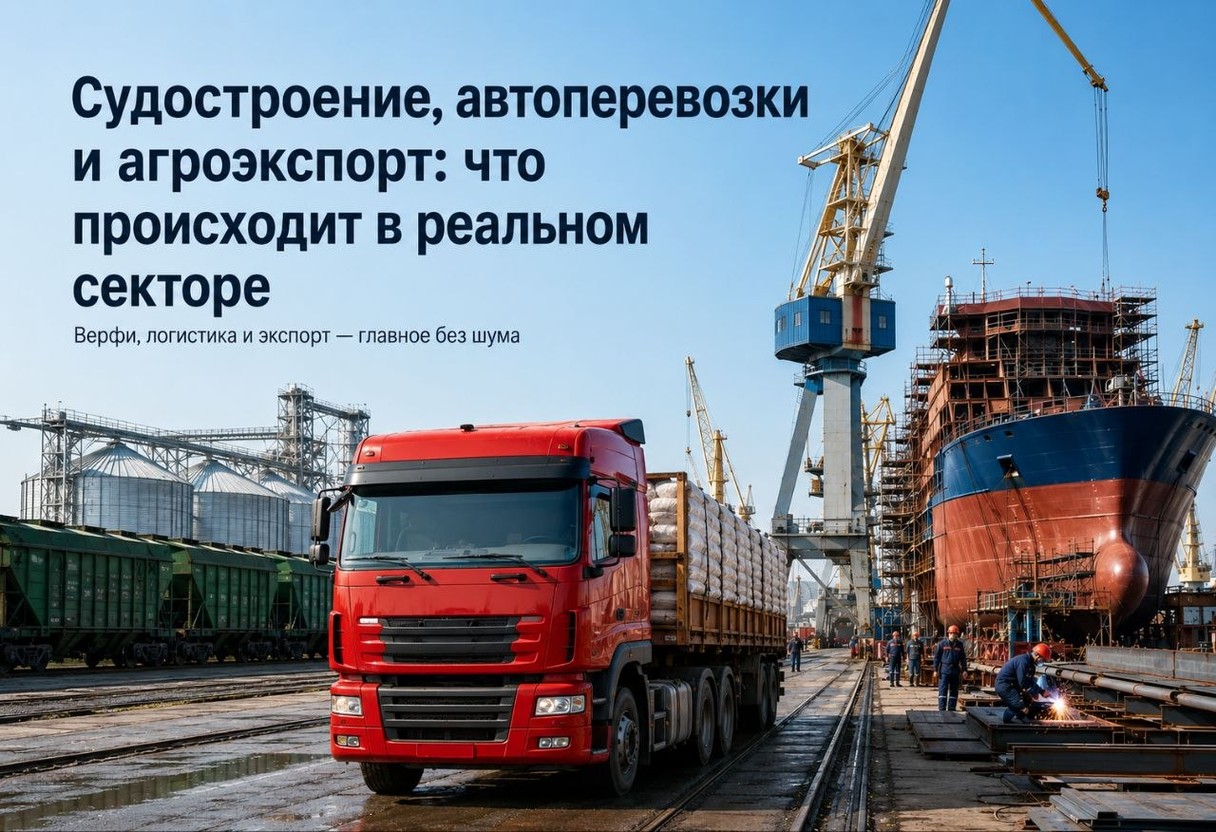 Судостроение, автоперевозки и агроэкспорт: что происходит в реальном секторе