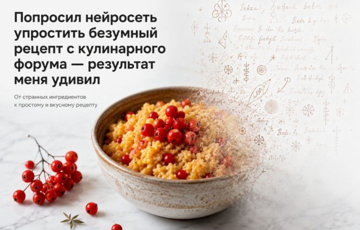 Попросил нейросеть упростить безумный рецепт с кулинарного форума — результат меня удивил