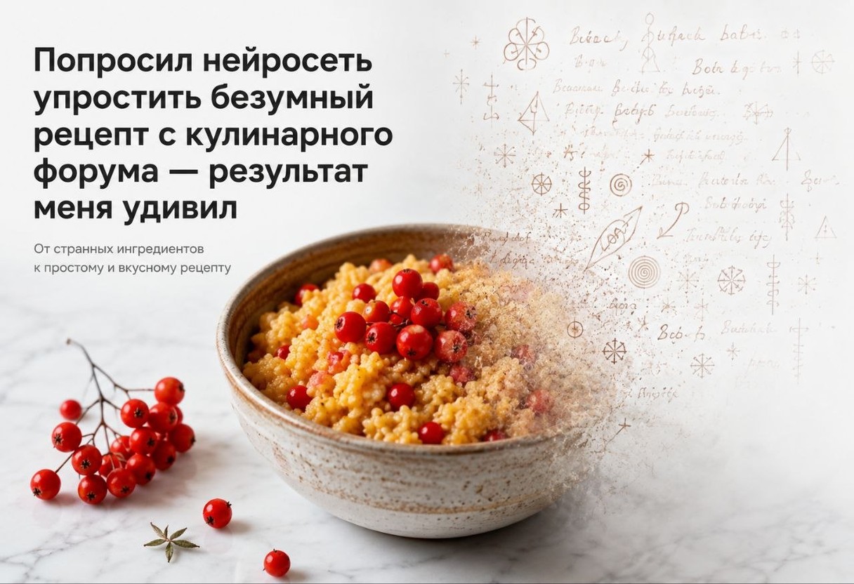 Попросил нейросеть упростить безумный рецепт с кулинарного форума — результат меня удивил