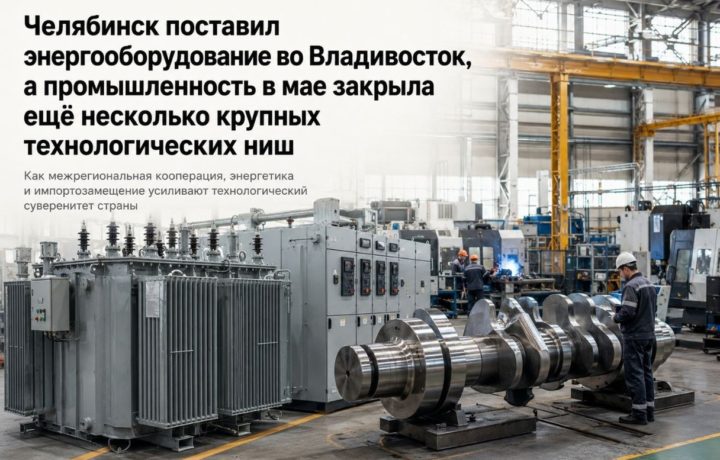 Челябинск поставил энергооборудование во Владивосток, а промышленность в мае закрыла ещё несколько крупных технологических ниш