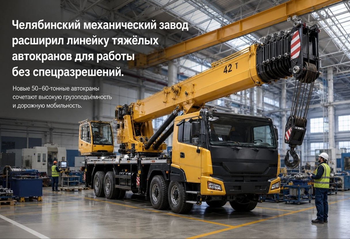 Челябинский механический завод расширил линейку тяжёлых автокранов для работы без спецразрешений