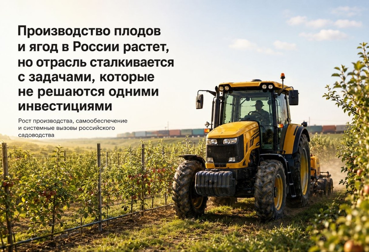 Производство плодов и ягод в России растет, но отрасль сталкивается с задачами, которые не решаются одними инвестициями