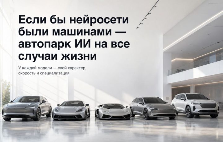 Если бы нейросети были машинами — автопарк ИИ на все случаи жизни
