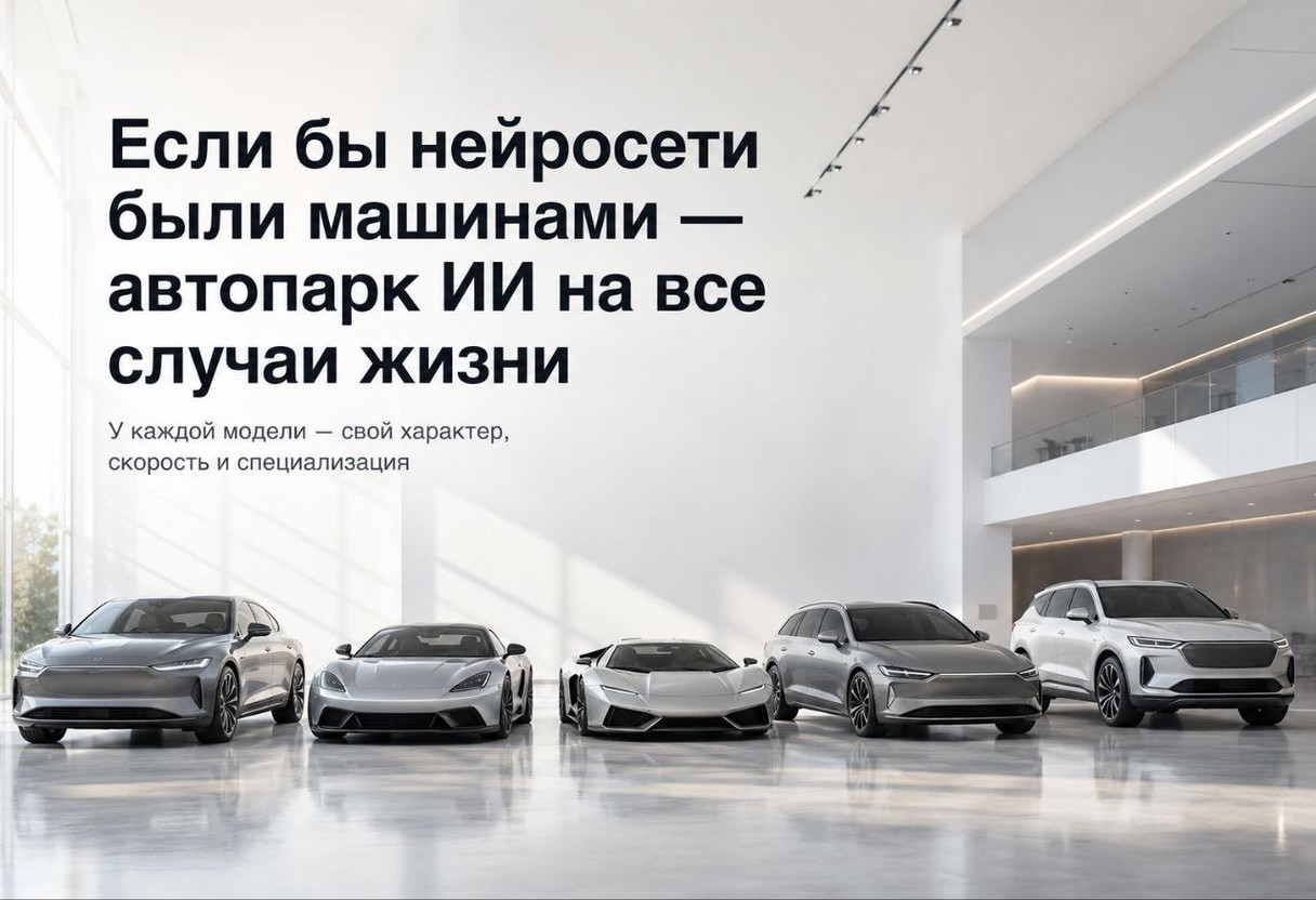 Если бы нейросети были машинами — автопарк ИИ на все случаи жизни