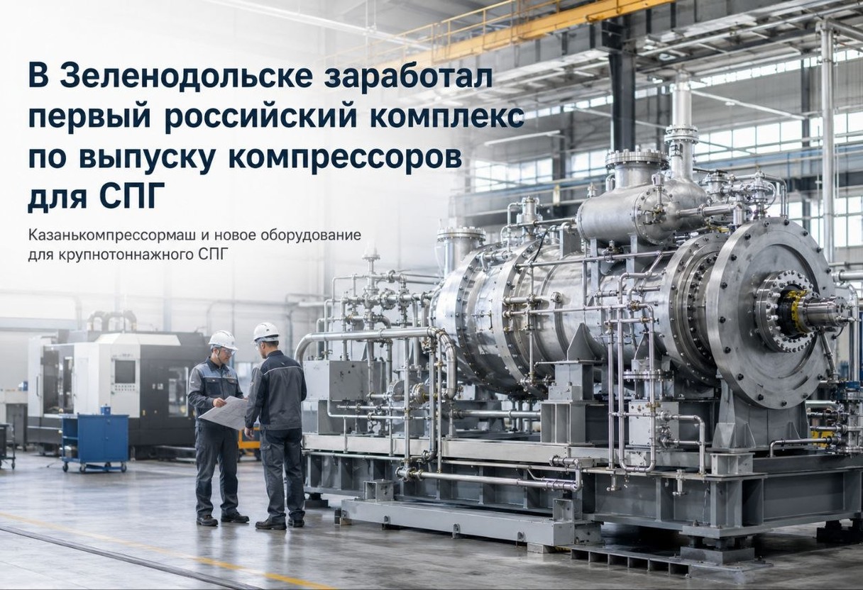 В Зеленодольске заработал первый российский комплекс по выпуску компрессоров для СПГ