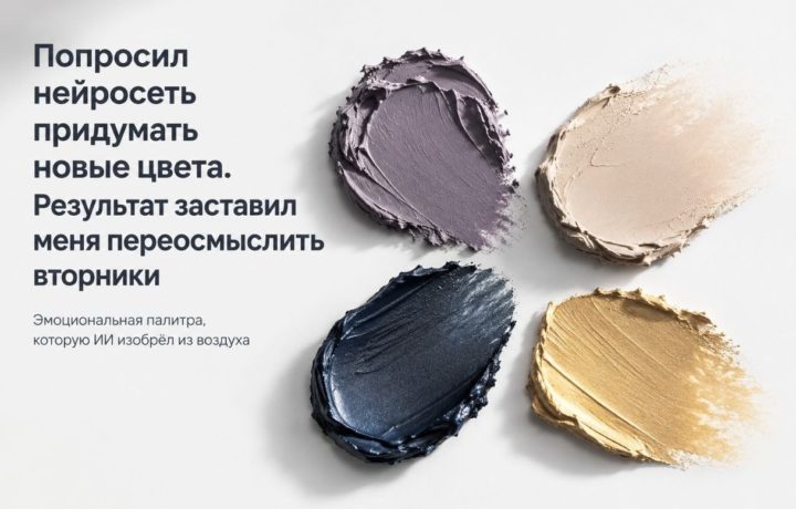 Попросил нейросеть придумать новые цвета. Результат заставил меня переосмыслить вторники