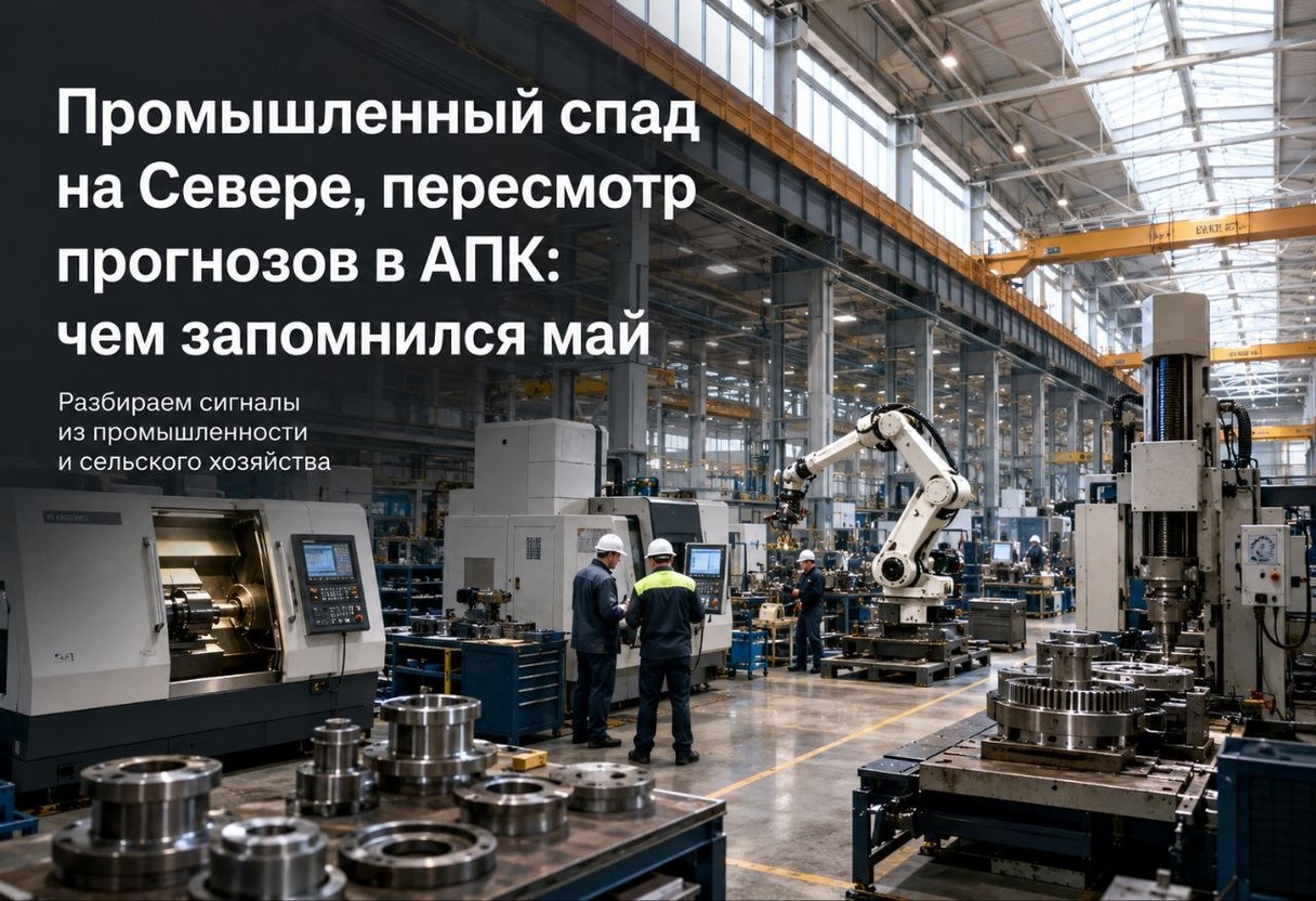 Промышленный спад на Севере, пересмотр прогнозов в АПК: чем запомнился май