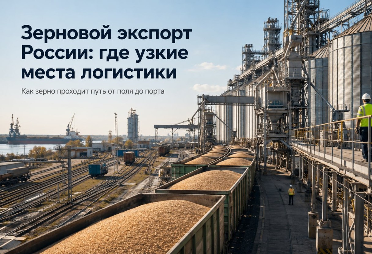 Зерновой экспорт России: где узкие места логистики и что с этим делают