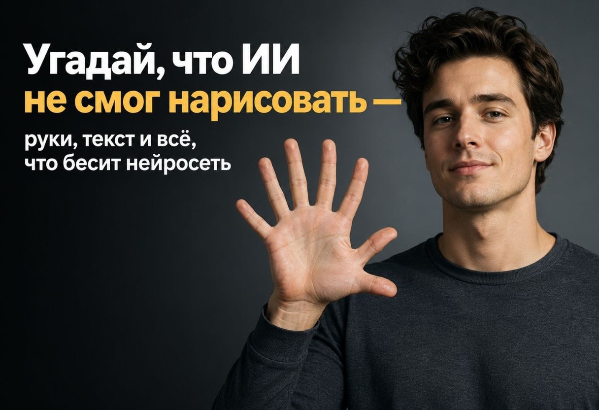 Угадай, что ИИ не смог нарисовать — руки, текст и всё, что бесит нейросеть
