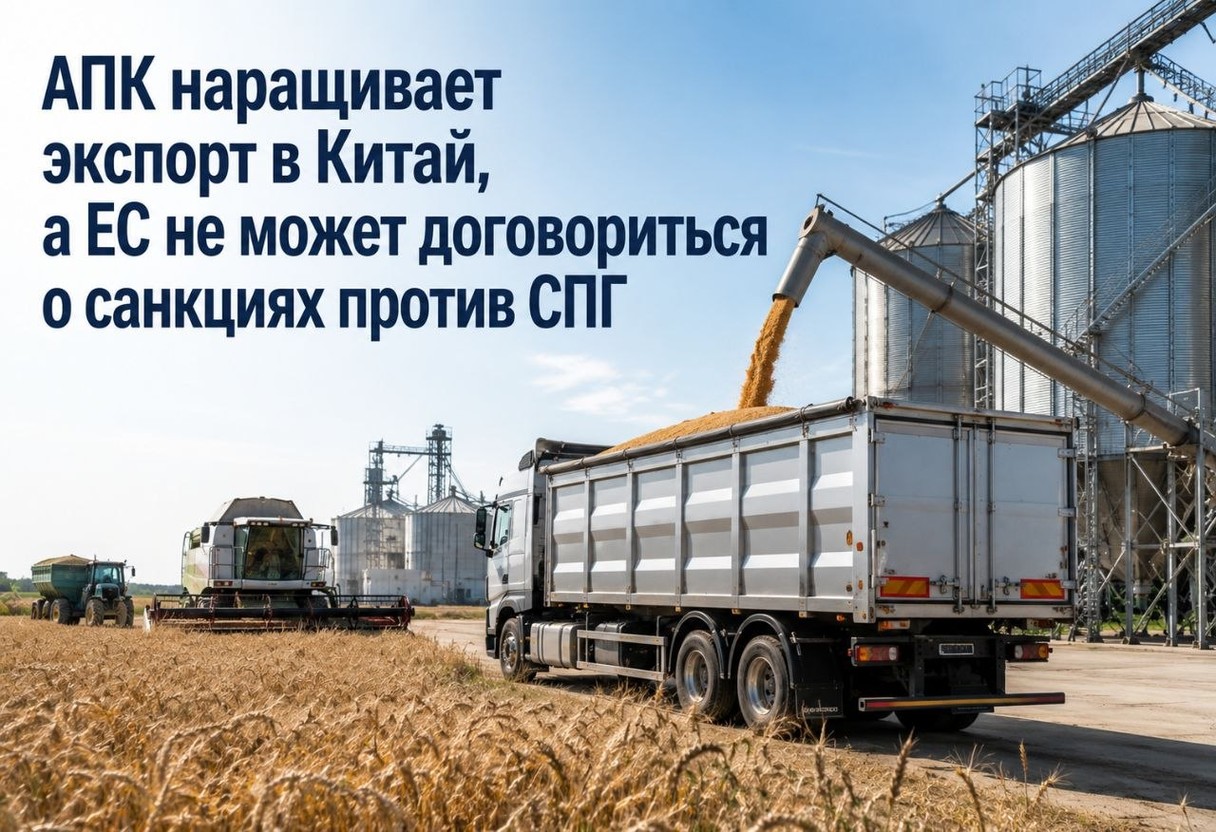 АПК наращивает экспорт в Китай, а ЕС не может договориться о санкциях против СПГ