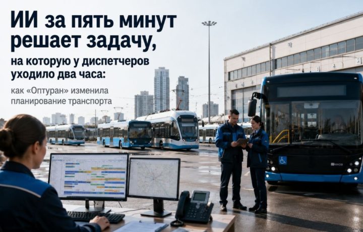 ИИ за пять минут решает задачу, на которую у диспетчеров уходило два часа: как «Оптуран» изменила планирование транспорта