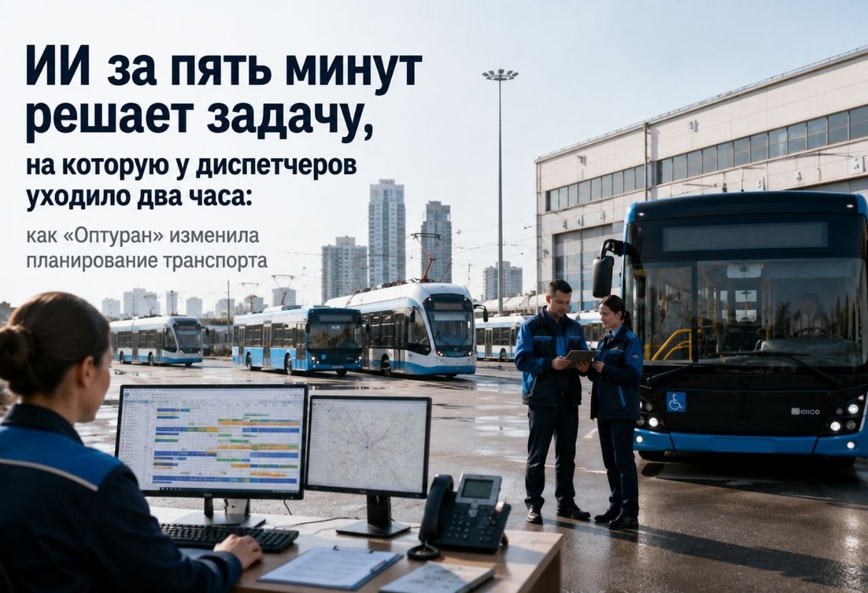 ИИ за пять минут решает задачу, на которую у диспетчеров уходило два часа: как «Оптуран» изменила планирование транспорта