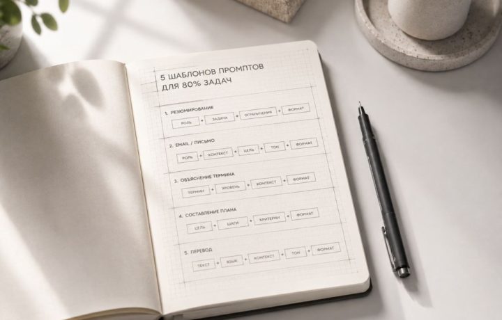 Промпт-инженерия за 5 минут — 5 шаблонов, которые закроют 80% ваших задач