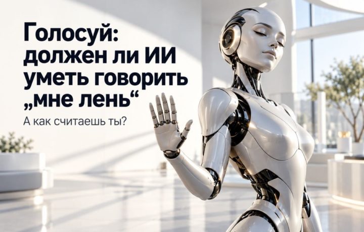 Голосуй: должен ли ИИ уметь говорить «мне лень»